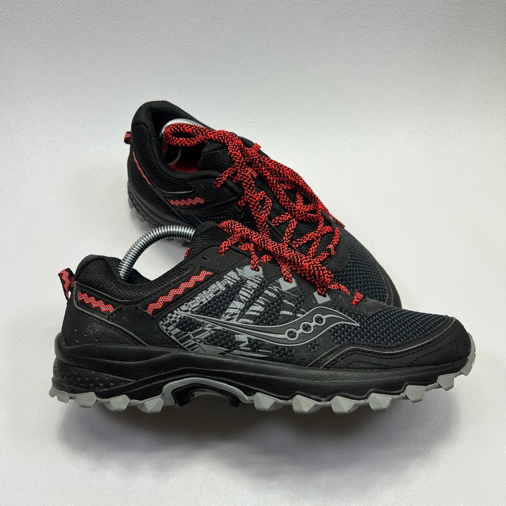 Saucony Excursion TR14 Trail Running Shoes Womens 9.5 Black Red Outdoor Athletic